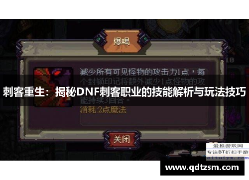 刺客重生：揭秘DNF刺客职业的技能解析与玩法技巧