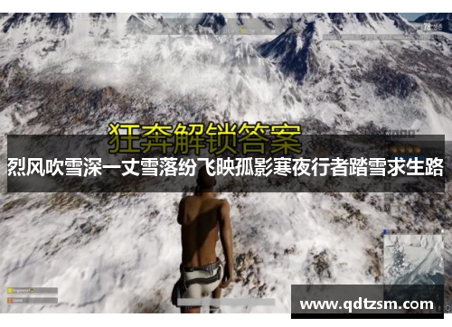 烈风吹雪深一丈雪落纷飞映孤影寒夜行者踏雪求生路
